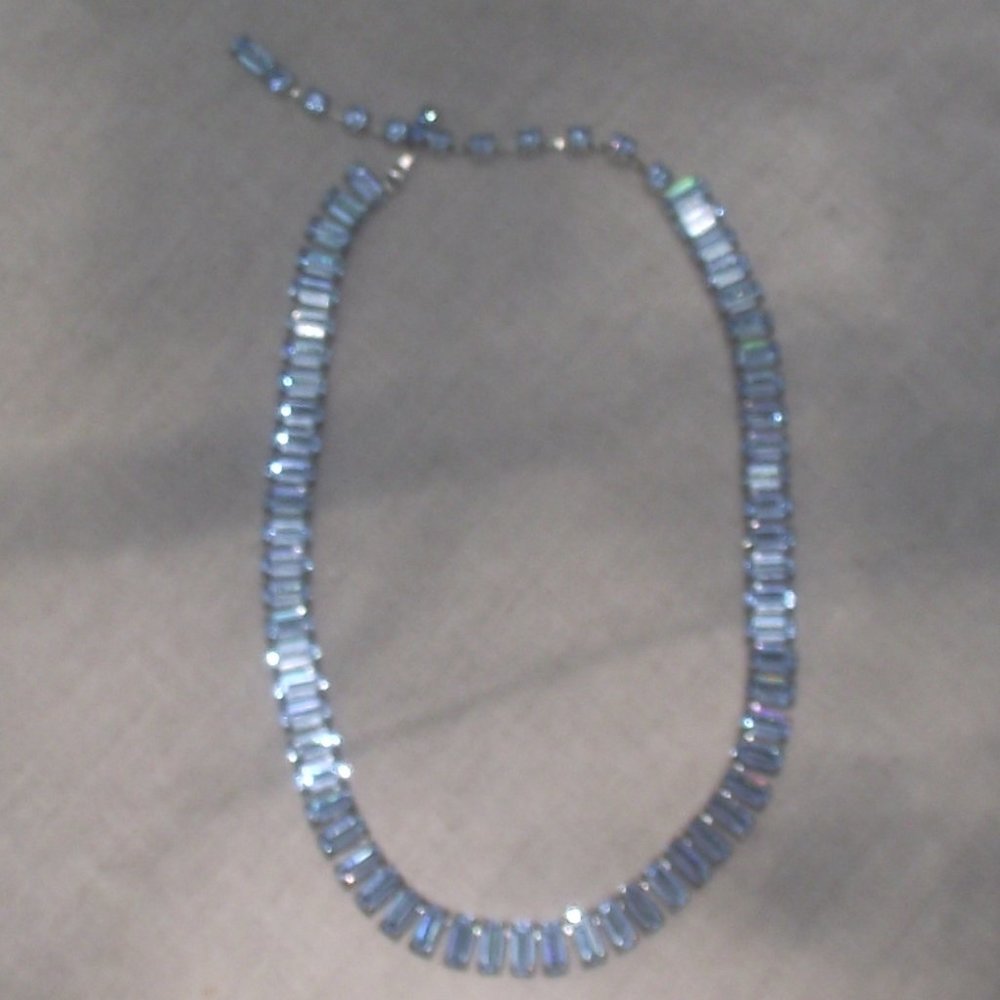 Blue rhinestone necklace #4 - Picture 2 of 4
